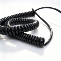 Cable Espiral Industrial de TPU con Acabado Mate o Brillante, Cable Eléctrico Flexible en Espiral, Longitud Personalizada y Alta Elasticidad