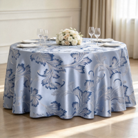 Nappe ronde jacquard à motif floral européen avec fil métallique, nappe décorative pour mariage, banquet, hôtel, vente en gros