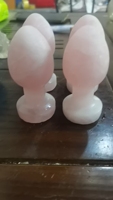 Dildo de Cristal de Cuarzo Rosa Natural, Amatista, Negro y Verde con Técnica de Grabado Tallado, Varita Yoni de Masaje Sanador para Mujeres
