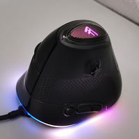 ODM Mouse game 2.4G nirkabel gigi biru Mouse Ergo vertikal RGB OEM Mouse ergonomis komputer dapat diisi ulang lampu 11D