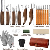 Houtsnijgereedschap 17-delige set met PU-opbergtas 6-delige snij- en 5 detailsnijmessen DIY Made in China
