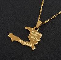 Collier avec pendentif carte pays hawaïen pour femmes et filles, bijou personnalisé, en acier inoxydable, en or 18k, pendentif tendance