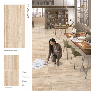Azulejo de porcelana pulido brillante Vistaar Marfil Tan de 80x160cm para cerámica de lujo para salas y baños - Product Image 4