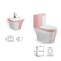 YIDA Cuvette de toilettes monobloc de luxe émaillée, à forme irrégulière, à double chasse, à fermeture douce, écologique, facile à nettoyer, pour villa et lavabo