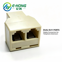 Répartiteur téléphonique E-HONG RJ11 1 entrée 2 sorties 6P4C, adaptateur de ligne téléphonique avec contacts plaqués or, Plug-and-Play pour téléphone et télécopieur