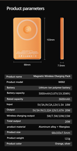 W002 <span class=keywords><strong>Batterie</strong></span> Externe Semi-Solide Ultra-Mince 10000 mAh Magnétique 15W Chargeur Portable Ultra-Rapide Compatible - Product Image 4