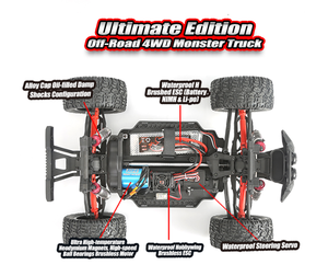 REMO Hobby SJY-1031 1/10 SCALE 4WD ELECTRIC 2.4GHZ <b>RC</b> OFF-ROAD MONSTER TRUCK MMAX Brushed - Product Image 2