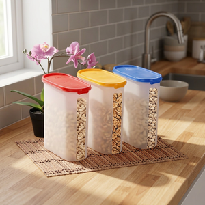Contenedor de Almacenamiento de Alimentos Multifuncional Apilable de Plástico Hermético de 3L con Tapa para Especias y Alimentos Secos - Product Image 3