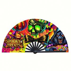 Abanico de Mano Plegable de Bambú con Protección UV, Personalizado, Grande, 27/33 cm, para Decoración del Hogar, Abanicos Tradicionales para Festivales y Días Festivos - Product Image 2