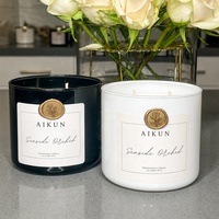 AIKUN Fabricant Grossiste Production Rapide Boîte Personnalisée Cadeau d'Entreprise Pot en Verre Bougie Parfumée pour Hôtels