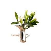 Vase de mariage haut de gamme en acier inoxydable moderne, gravé, écologique, résistant à la corrosion, fait main, argenté, durable et large