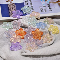 Perles de verre émaillées de 22 mm, motif fleur à cinq pétales, trou central, style ancien, accessoires de bijoux DIY transfrontaliers, épingle à cheveux en verre faite à la main