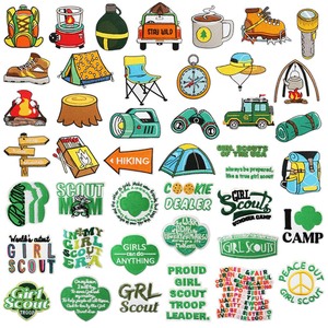 อุปกรณ์ตั้งแคมป์กลางแจ้งสำหรับสาวน้อยนักผจญภัยคุณภาพดี ป้ายผ้าปักลายรีดติดเสื้อผ้า - Product Image 1