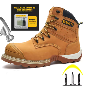S500-1 sepatu bot kerja pria, Nubuck kulit komposit, tugas berat kualitas baik, sepatu bot keselamatan tanpa logam - Product Image 1