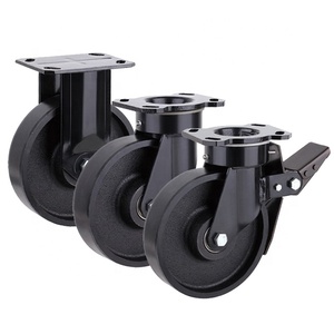Alta capacidad de carga de hasta 1000kg Rueda de hierro fundido Soporte giratorio de acero resistente Rueda giratoria de 8 "Fabricante - Product Image 6
