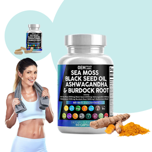 Cápsulas Complexas de 16 em 1 com Raiz de Bardana, Óleo de Semente Negra, Ashwagandha, Vegan e Musgo Marinho Irlandês - Product Image 1