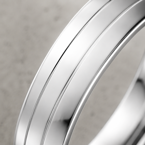 Anillos de Pareja JLM al por Mayor de Acero de Titanio Premium con Diamantes CZ Ranurados para Enamorados, Anillo de Compromiso, Boda, Promesa, Conjunto de Joyería - Product Image 3