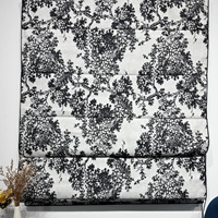 Orange Lion Rideaux et cantonnières personnalisables en tissu polyester/rayonne/lin noir, style naturel moderne, motif litchi, avec cordon perlé
