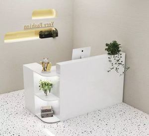 Petit comptoir de caisse pour magasin, comptoir d'accueil pour boutique de vêtements, bar d'angle, salon de beauté minimaliste moderne, réception de salon de coiffure - Product Image 1