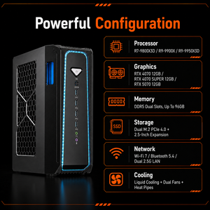 มินิพีซี RTX 5070 12GB เกมมิ่งพีซี 9 คอมพิวเตอร์ตั้งโต๊ะ DDR5 ช่องเสียบคู่ พัดลมระบายความร้อนแบบ Heat Pipes สำหรับอีสปอร์ต และเมนบอร์ด Sl-800AMD AMD B650 - Product Image 6