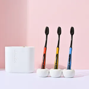 Creby702高品質ファミリースーツチャコールオーラルプラスチックセットソフト毛大人の歯ブラシ歯ブラシ