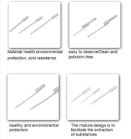 Gouttes en plastique jetables de laboratoire 3ml Pipette Pasteur de transfert 1ml 2ml 3ml 5ml 10ml