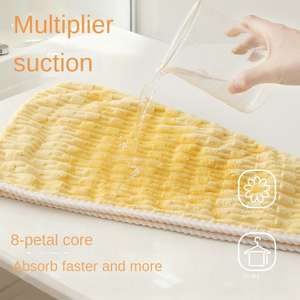 Serviette <span class=keywords><strong>de</strong></span> séchage pour cheveux en microfibre absorbante, serviette Baotou, personnalisable pour femmes, couleur unie, coton, séchage rapide - Product Image 4