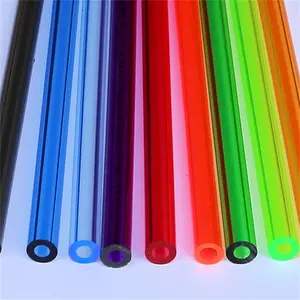 Varilla de tubo de acrílico extruido fundido de plástico esmerilado de Color transparente Zhanyu, producto PMMA, tamaños de producción cortados en China