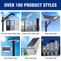 Dernier design de lampadaire solaire LED tout-en-un en aluminium extrudé 100W 200W gris foncé étanche IP65