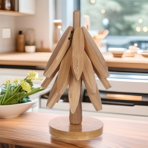 Alfombrilla Aislante de Calor con Forma de Árbol de Bambú, Posavasos Antiescaldante, Alfombrilla Decorativa para Mesa, Uso Doméstico - Product Image 1
