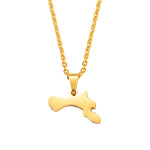 2CM स्टेनलेस स्टील Bonaire मानचित्र लटकन हार कैरेबियन गहने नीदरलैंड - Product Image 1