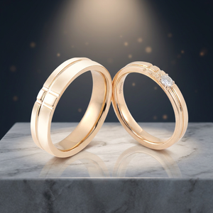 Classic 3mm Natural Diamond <b>Couple</b> <b>Wedding</b> Rings Men Women Engagement Party Gift Fashion 18K Yellow Gold Prong Setting Certified - Product Image 3