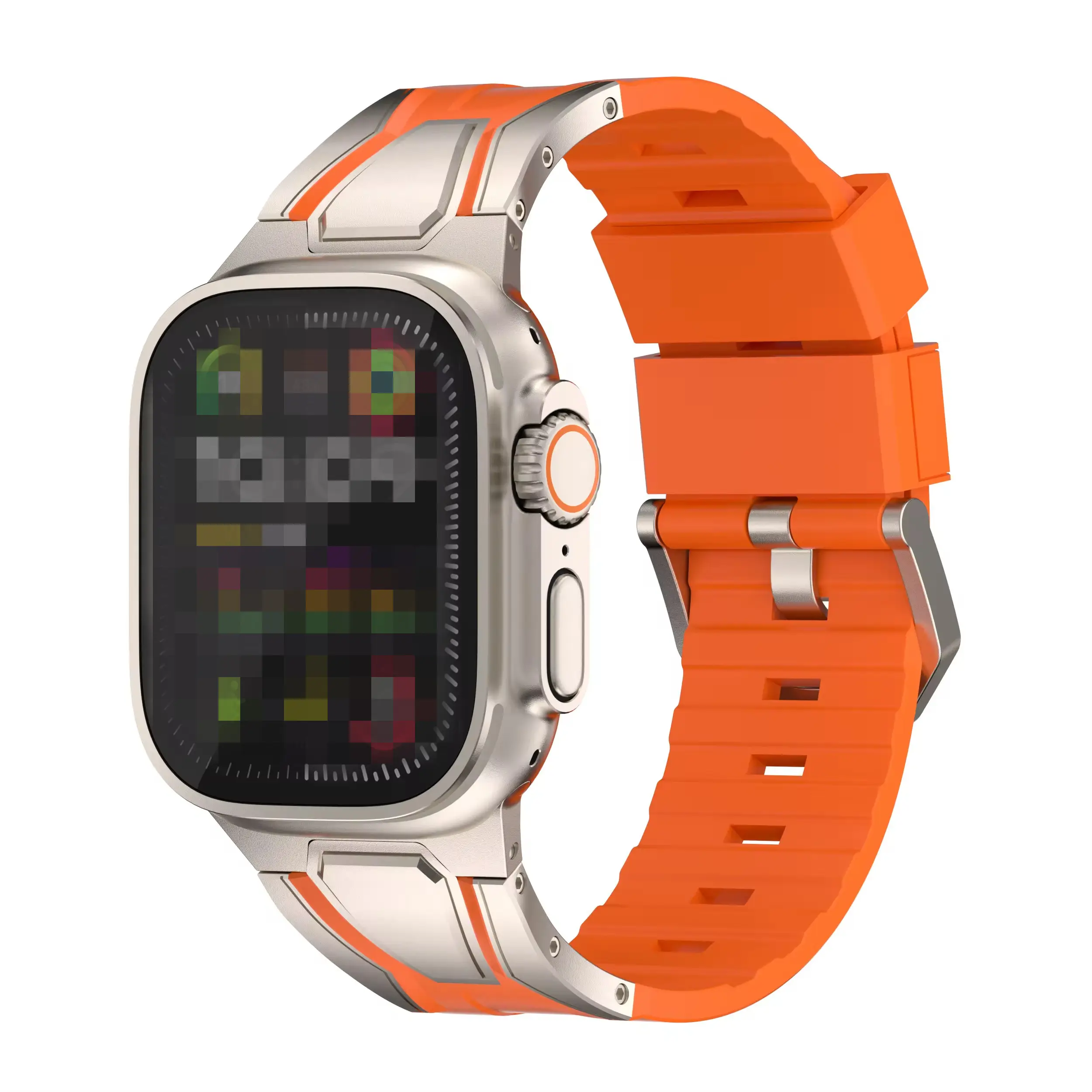 Keepwin True Fkm Horloge Ultra Band Quick Release Vervanging Verstelbare Titanium Gesp Band Voor Apple Iwatch 9 8 7 6 5 4 3 2 1