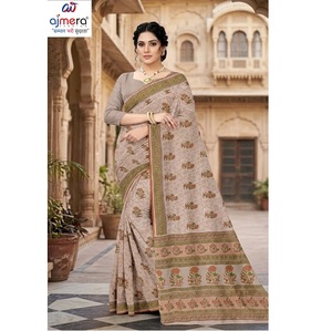 Sari en coton de luxe pour femmes, élégant pour les mariages et les fêtes, avec des caractéristiques de protection solaire et de séchage rapide - Product Image 2
