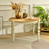 Table basse ronde en bois sculpté de style rustique INNOVA, de haute qualité, pour salon, design moderne