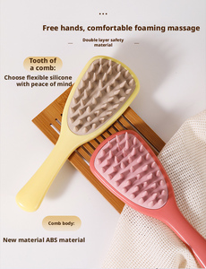 Brosse à shampooing en silicone à long manche pour le lavage des cheveux et le massage du cuir chevelu, vente en gros - Product Image 5