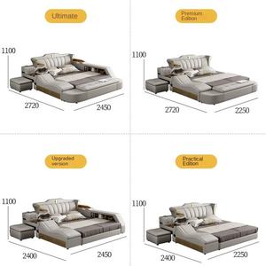 Sofá <span class=keywords><strong>Cama</strong></span> Inteligente Gris Claro con Diseño de Cuadrícula Acolchada, Estilo Moderno, <span class=keywords><strong>Cama</strong></span> Doble, Almacenamiento Multizona, Clasificado y Ordenado - Product Image 4