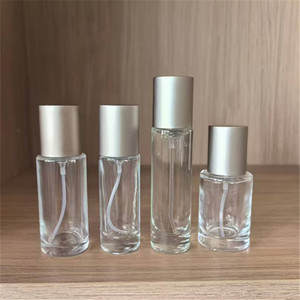 Se Acepta Personalización, Tapa Plateada, Botella de Perfume de Vidrio de 10 ml con Cierre a Presión, Cilindro Redondo, Botella de Perfume Vacía de 15 ml con Etiqueta Adhesiva - Product Image 2