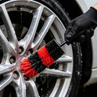 Brosse de nettoyage de roues de voiture en plastique personnalisable OEM&ODM, couleur au choix, manche long et souple, anti-rayures, pour le détaillage des pneus et des jantes, outil de lavage de voiture