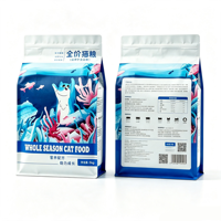 Sac d'emballage pour aliments pour chiens et chats, en plastique de qualité alimentaire, à fond plat, avec huit soudures latérales, pochette autoportante