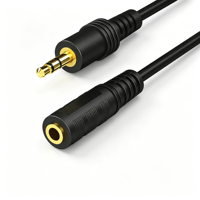 Câble d'extension audio AUX 3,5 mm mâle vers femelle plaqué or, cordon auxiliaire stéréo pour casque, haut-parleur, appareils audio de voiture