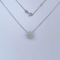 Collana con Pendente a Girasole in Diamante Sintetico Pt950, Collane alla Moda da Donna, Catenine alla Moda con Pendenti di Diamanti