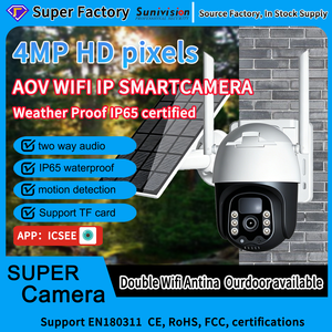 Caméra de Sécurité Extérieure Rotative PTZ Solaire <span class=keywords><strong>sans</strong></span> <span class=keywords><strong>Fil</strong></span> 5G Wifi 4MP à Vision <span class=keywords><strong>Nocturne</strong></span> pour Maison Intelligente, Alimentée par Batterie, avec Panneau Solaire - Product Image 1
