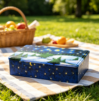 Boîte Cadeau en Métal Rectangulaire de Noël de Grande Qualité JH pour Biscuits, Gâteaux au Chocolat
