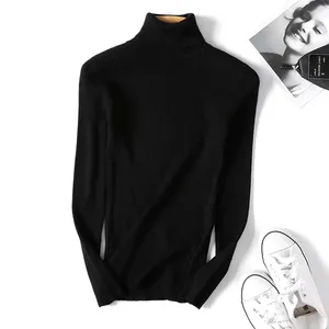 2022 Turtleneck Women Clothes Wholesale Custom Logo Ladies Pullover Sweater Long Sleeve Knitwear Girl Knitted Sweater Unisex