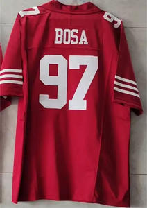 SF takım 97 Nick Bosa toptan en kaliteli kırmızı dikişli VP 75th yıldönümü yama ile sınırlı futbol oyunları Jersey gömlek - Product Image 3