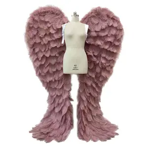 Stage Show Angel Wings Photo Prop Photography Props Rose Color Angel Wings With Ostrich Feathers