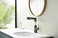 Robinet de lavabo de salle de bain numérique LED en laiton Maestro Spectrum Luxury 59 avec douchette extractible pour projets hôteliers