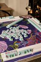 Jeu de Mahjong Américain Bleu Ciel de 160 Pièces, Tuiles en Acrylique Premium, Style Moderne Pliable pour les Réunions de Famille et les Fêtes
