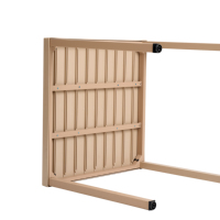 Table de salle à manger extérieure imperméable en plastique PP T-025 avec pieds en fer, design moderne, pour l'école et la plage